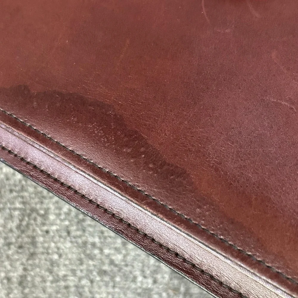 Schlesinger Bag Brown Leather Business Case Shoulder Briefcase Law USA Vintage